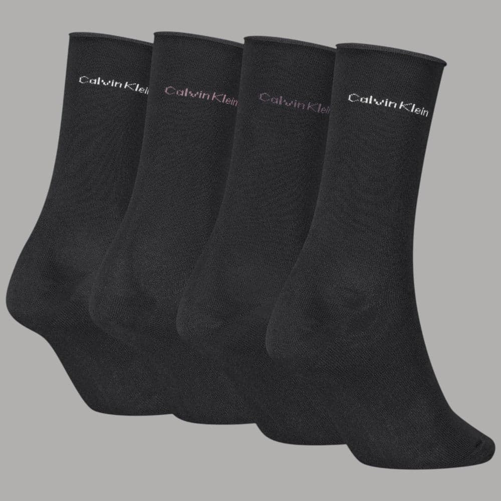 Calzini Calvin Klein donna 4 paia in cotone pettinato Nero - 2