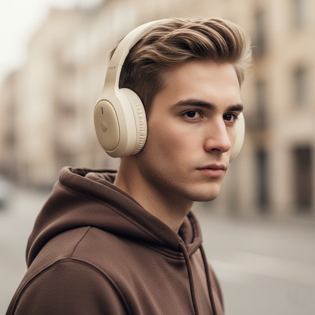 NGS Cuffie Bluetooth +Mic Artica Tempest Pieghevoli Beige - 5