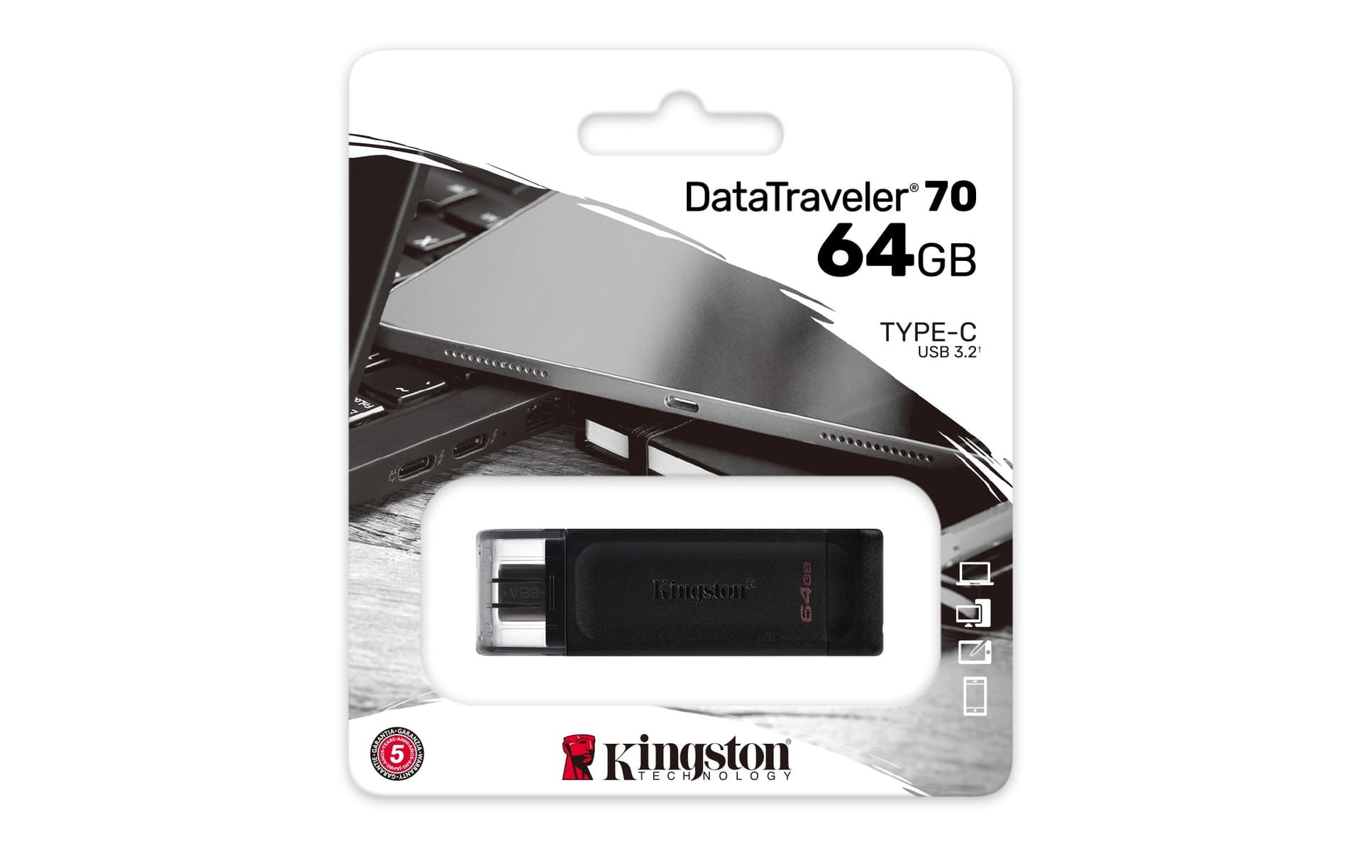Kingston Pendrive USB-C 3.2 64GB DT70/64GB - 5