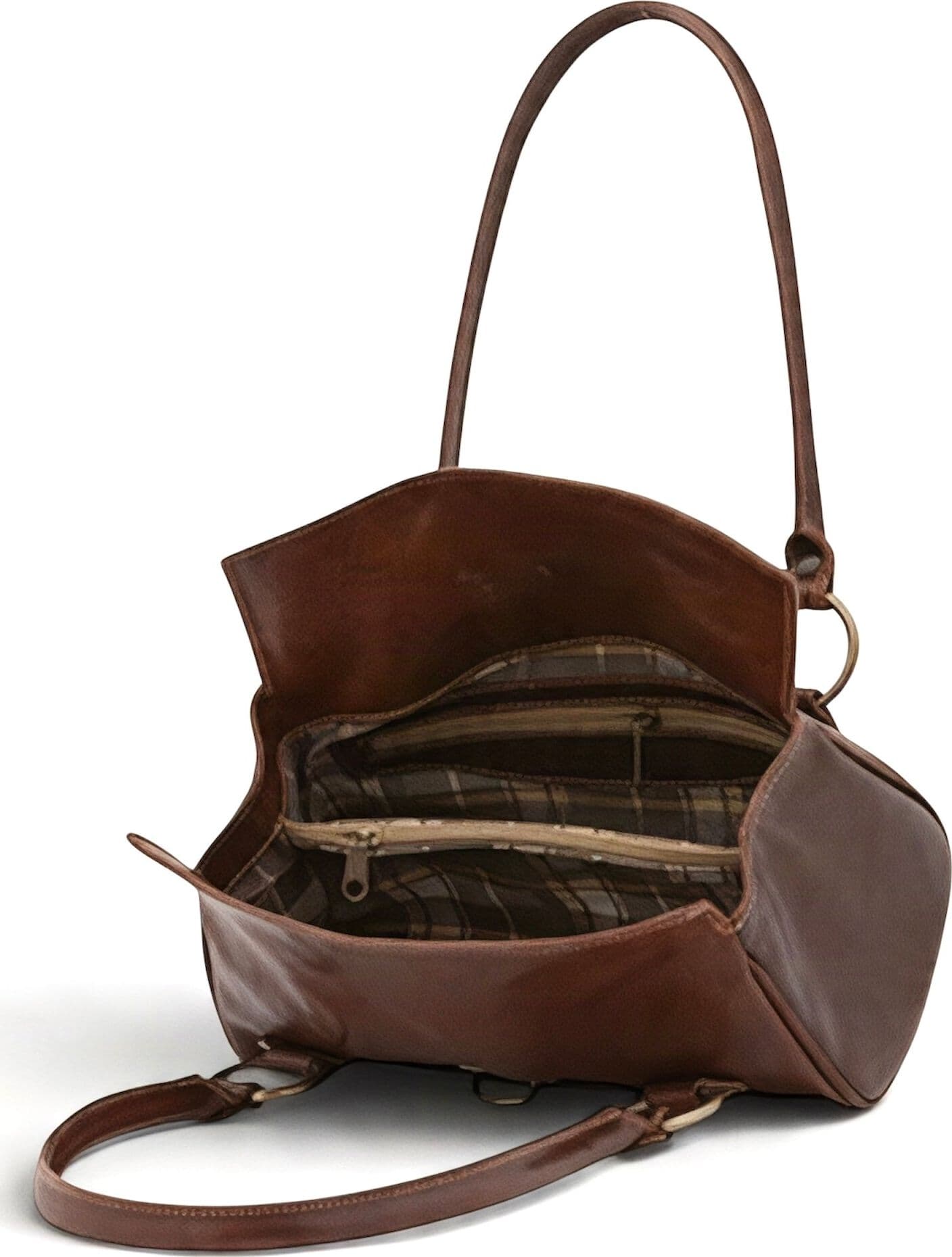 Modarno Borsa donna a spalla in vera pelle di Vacchetta Premium 28x13x14 cm - 6