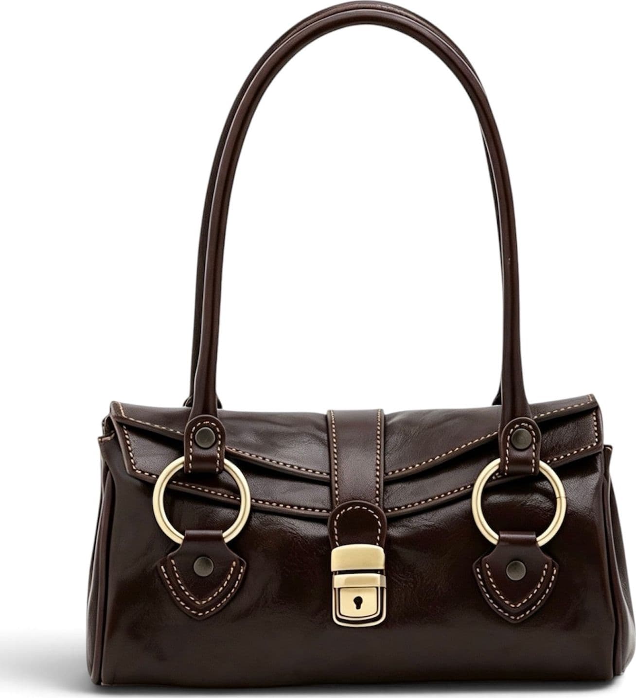Modarno Borsa donna a spalla in vera pelle di Vacchetta Premium 28x13x14 cm - 7