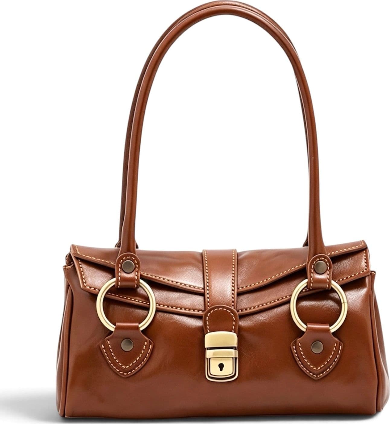 Modarno Borsa donna a spalla in vera pelle di Vacchetta Premium 28x13x14 cm - 9