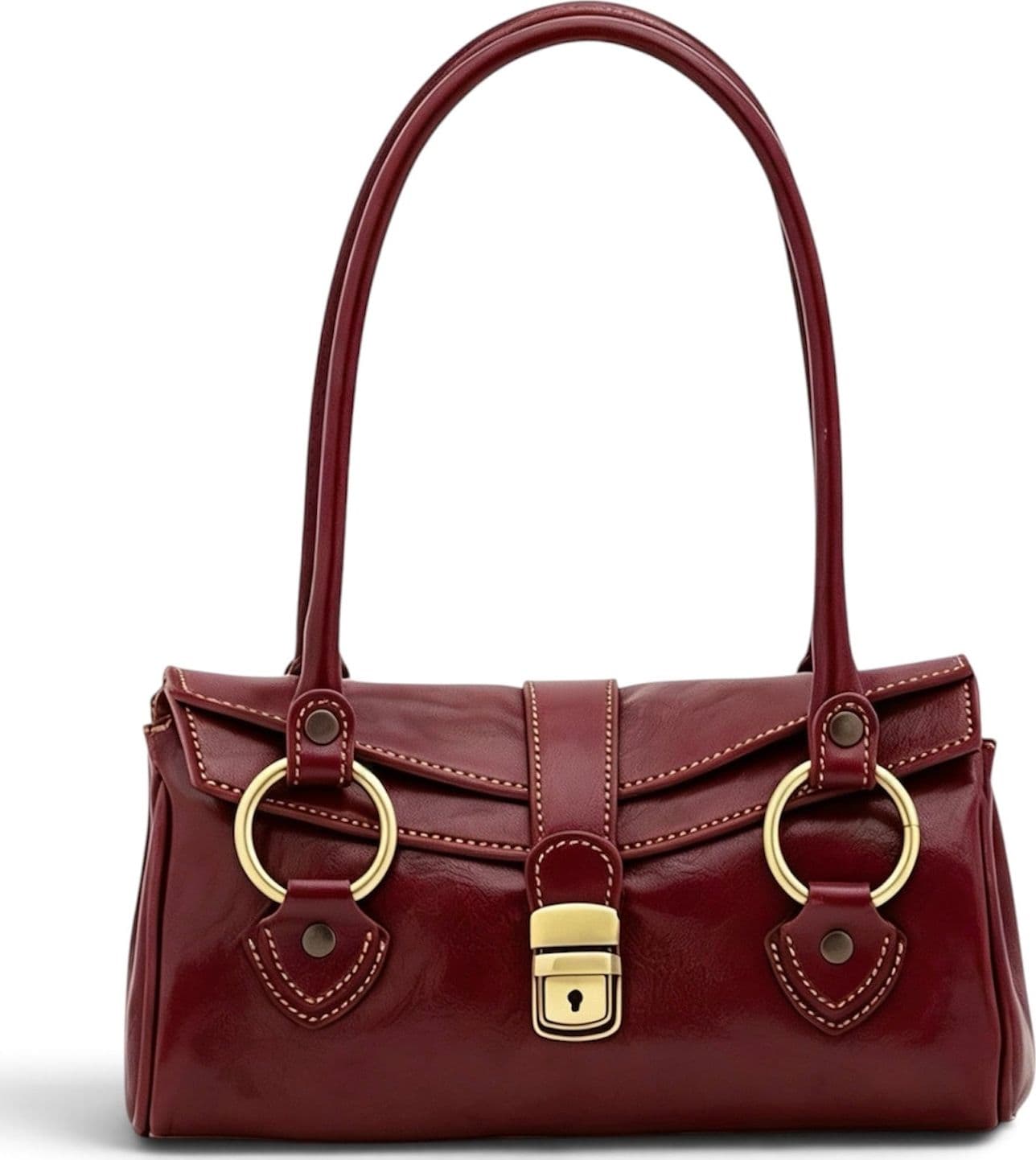 Modarno Borsa donna a spalla in vera pelle di Vacchetta Premium 28x13x14 cm - 10
