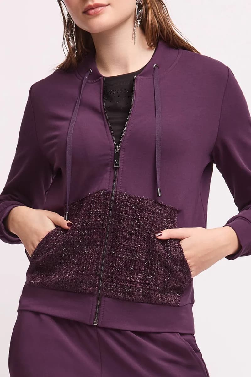 Maglia aperta con zip e tasche | VERDISSIMA Cosy - 2