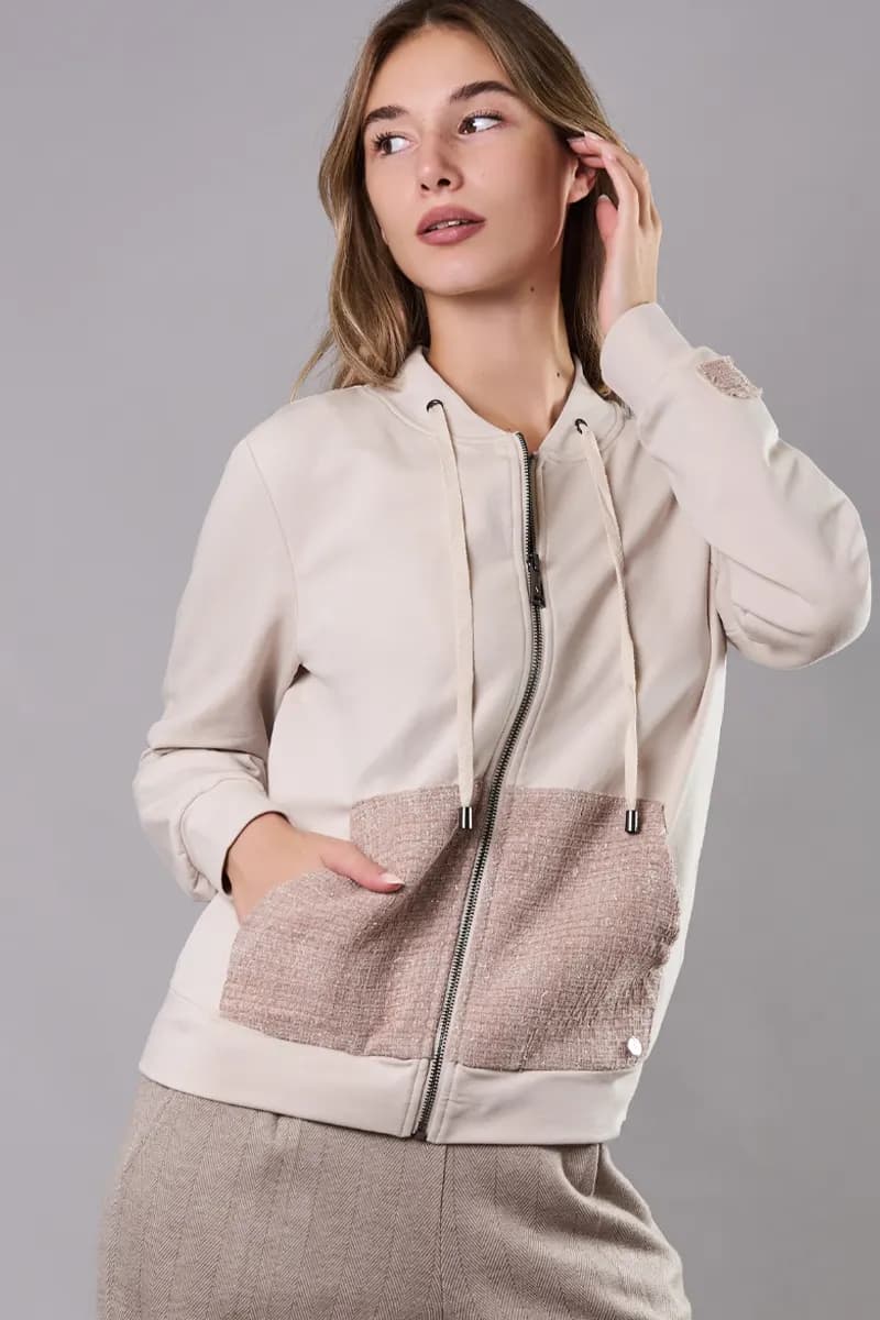 Maglia aperta con zip e tasche | VERDISSIMA Cosy - 6