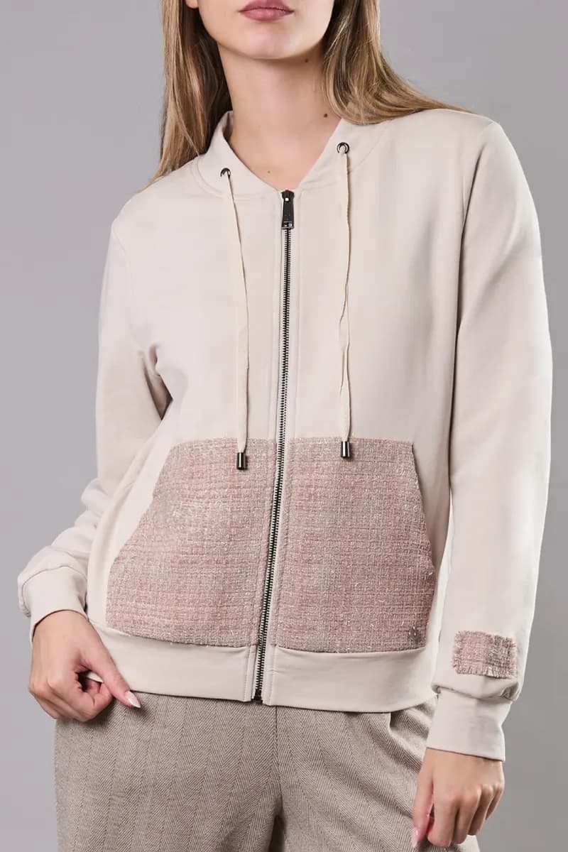 Maglia aperta con zip e tasche | VERDISSIMA Cosy - 7