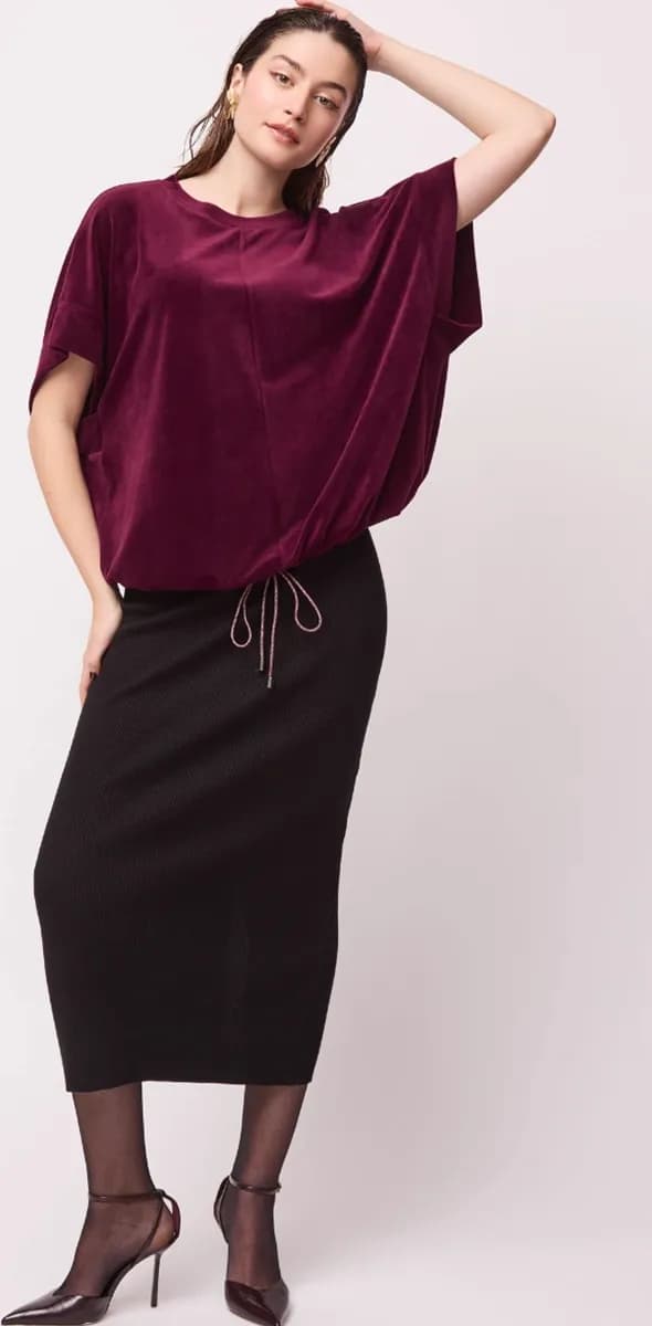 Maglia a kimono con maniche corte | VERDISSIMA Cosy - 5