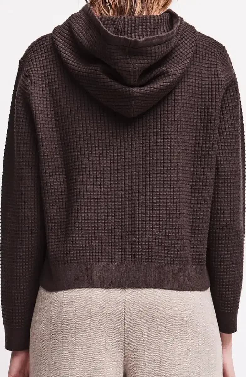 Maglia aperta con zip e cappuccio | VERDISSIMA Cosy - 3
