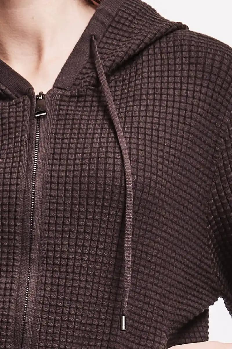 Maglia aperta con zip e cappuccio | VERDISSIMA Cosy - 4