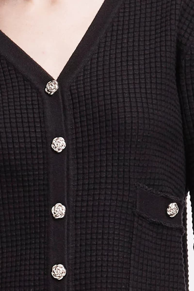 Cardigan corto con tasche e bottoni | VERDISSIMA Cosy - 4