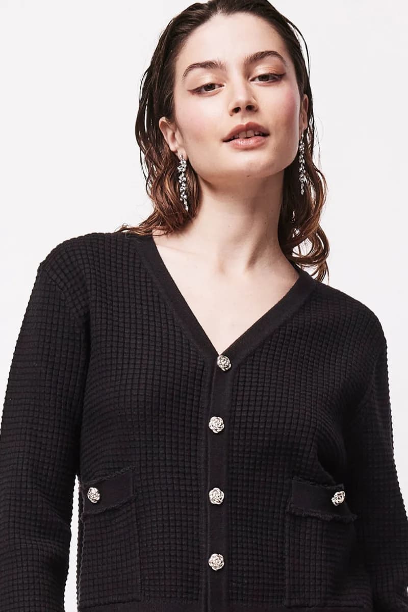 Cardigan corto con tasche e bottoni | VERDISSIMA Cosy - 5