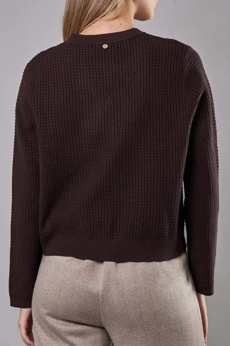 Cardigan corto con tasche e bottoni | VERDISSIMA Cosy - 8