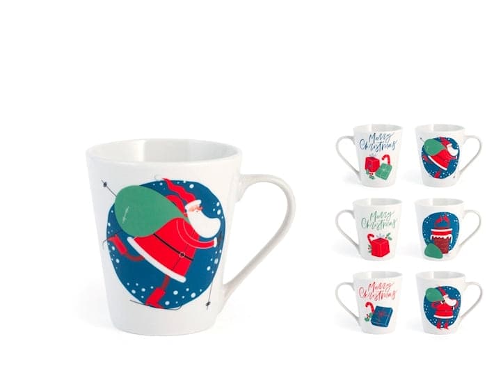 Royal Norfolk Mug Natalizia Merry Christmas con Scritta Verde in Porcellana 310 ml - 2