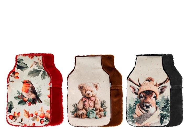 H&H Borsa Acqua Calda Fairy 1,8 Litri con Rivestimento in Pile Marrone, Fantasia Orsetto - 2