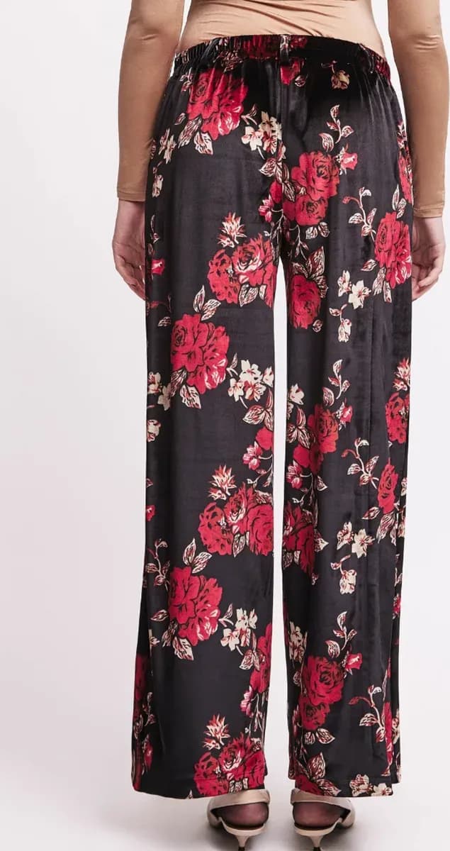 Pantalone effetto camoscio stampa fiori | VERDISSIMA Cosy - 3