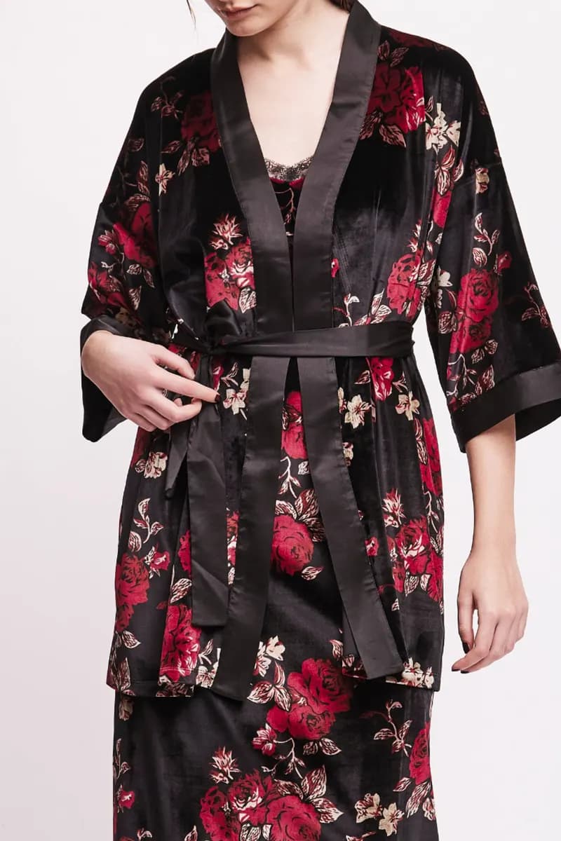 Cardigan a kimono stampa fiori | VERDISSIMA Cosy - 2