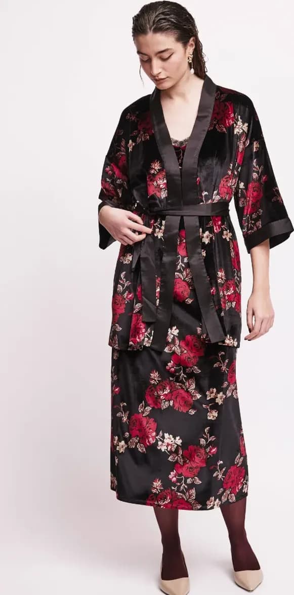 Cardigan a kimono stampa fiori | VERDISSIMA Cosy - 4