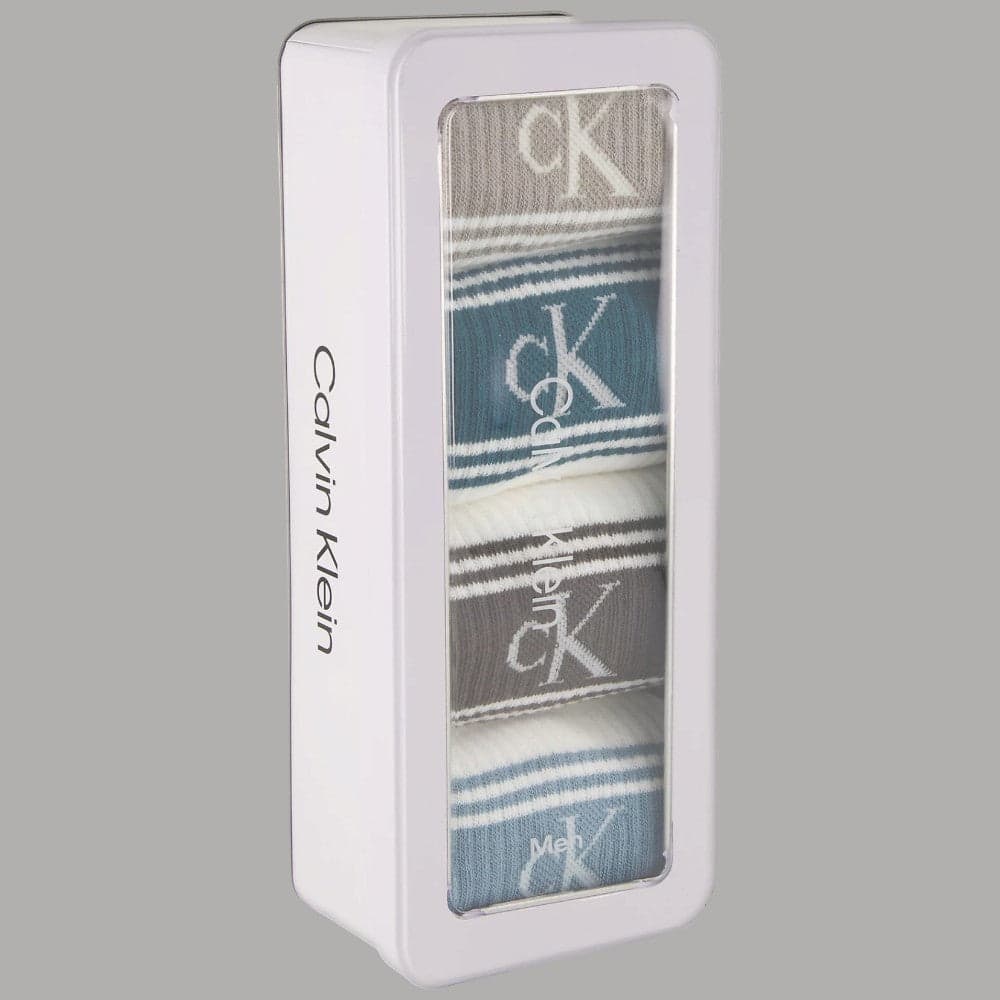 Calzini Calvin Klein Uomo Gift Box 4 Paia in Cotone - 3