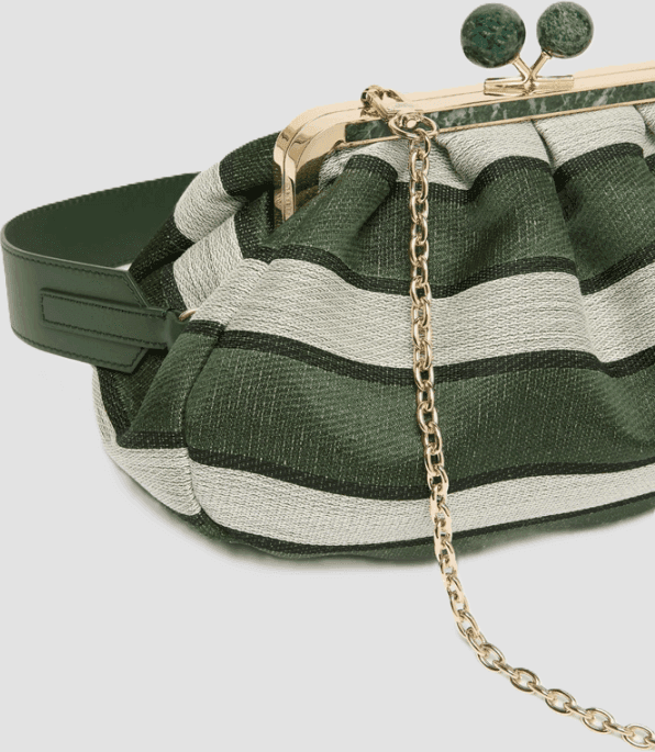 MAX MARA borsa pasticcino medium a righe donna verde - 3