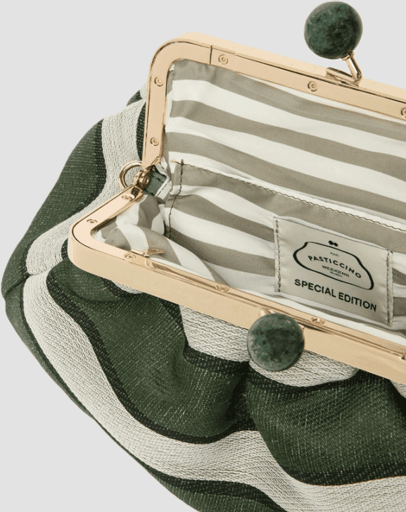 MAX MARA borsa pasticcino medium a righe donna verde - 4