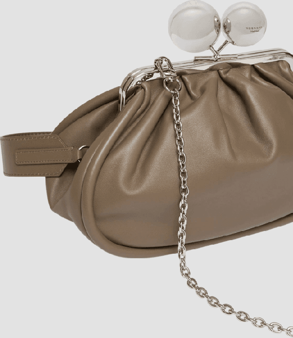 MAX MARA borsa pasticcino medium in nappa donna fango - 3
