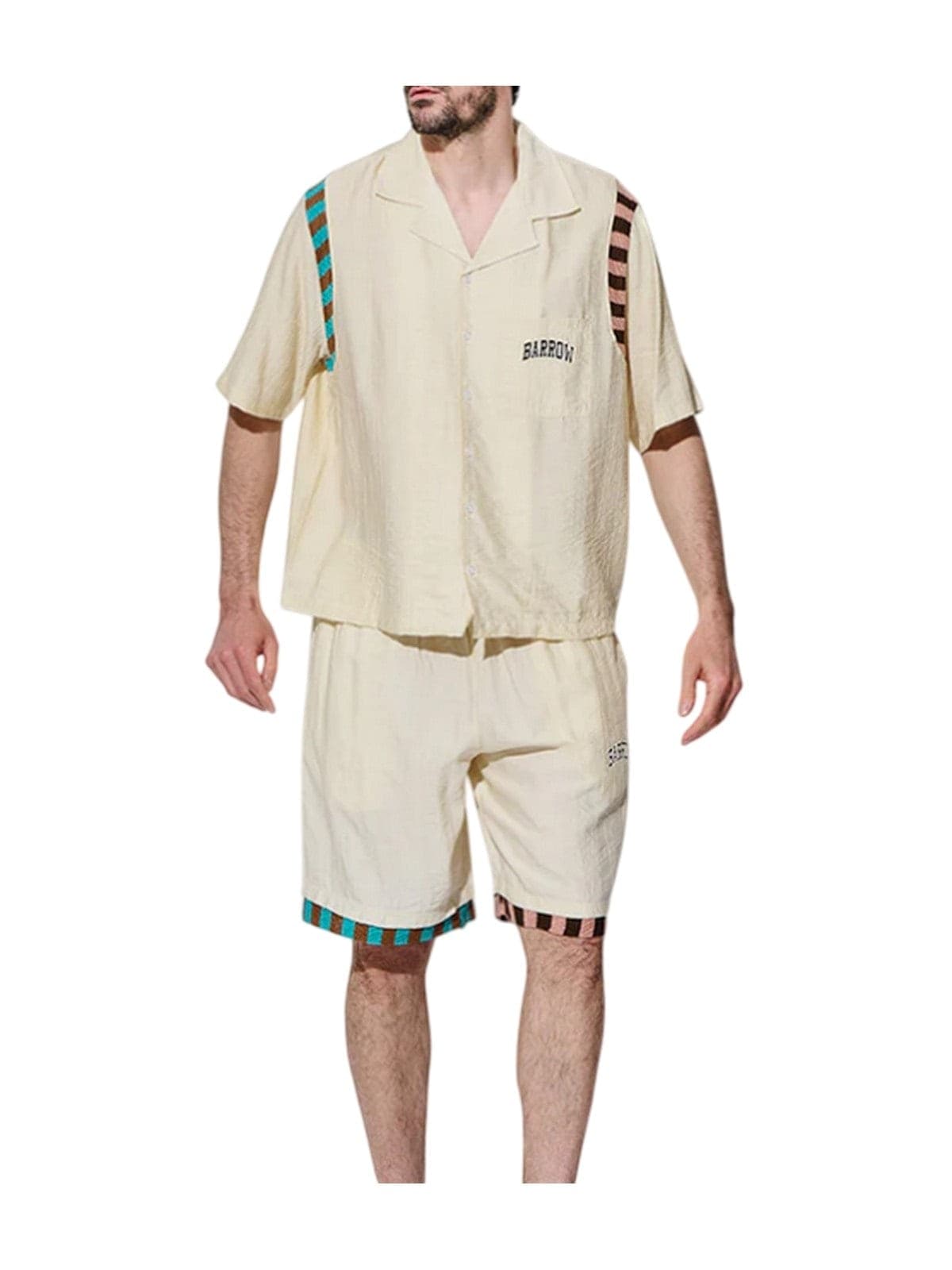 BARROW camicie casual unisex barrow - viscose shirt - beige - 3