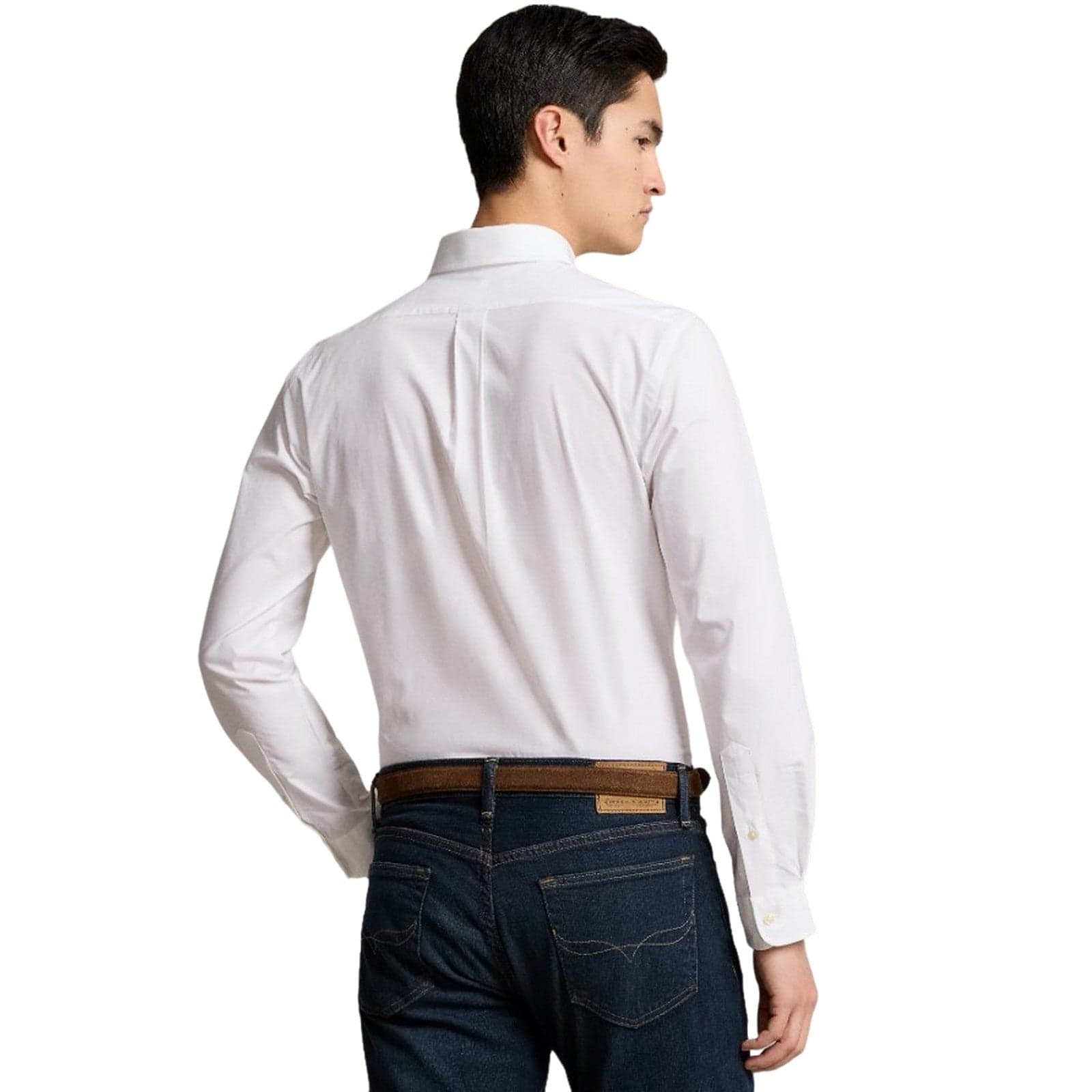 Ralph Lauren camicie casual uomo ralph lauren - custom fit stretch poplin shirt - bianco - 3