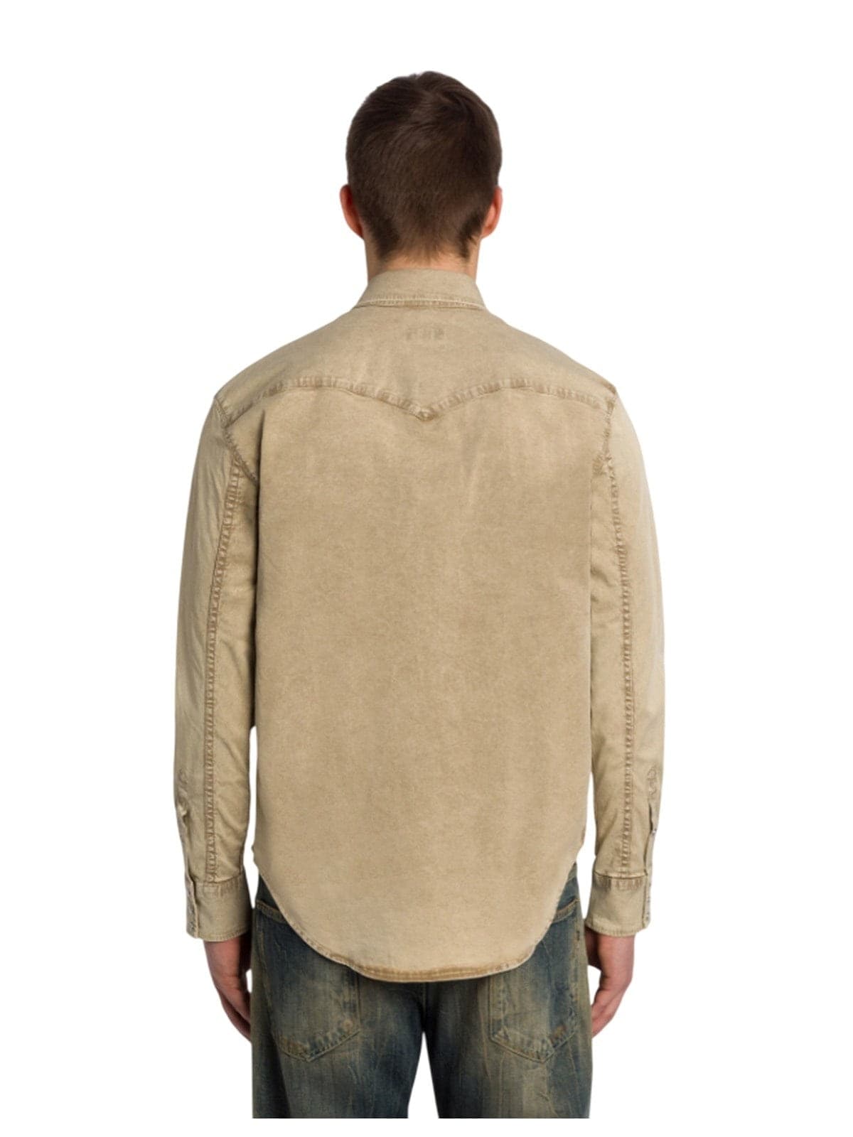DONDUP camicie casual uomo dondup - camicia regular in gabardina - beige - 3