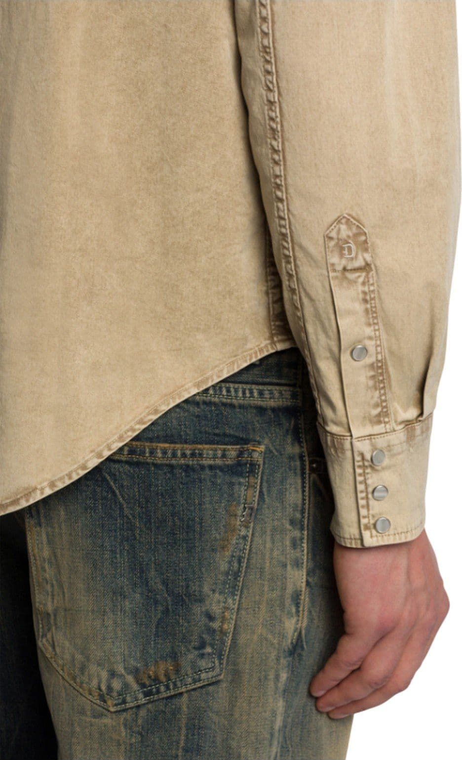 DONDUP camicie casual uomo dondup - camicia regular in gabardina - beige - 4