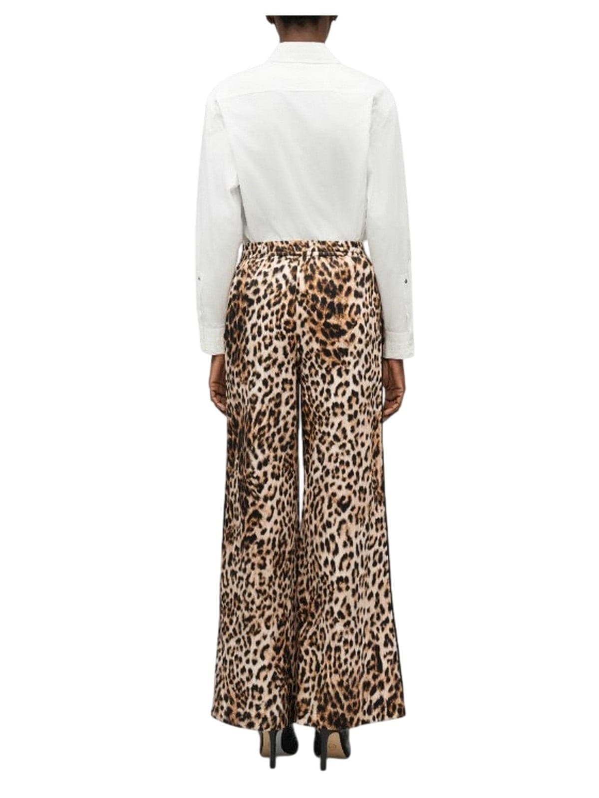 MOSCHINO JEANS pantaloni donna moschino jeans - pantalone raso cotone tampa leopardo - marrone - 4
