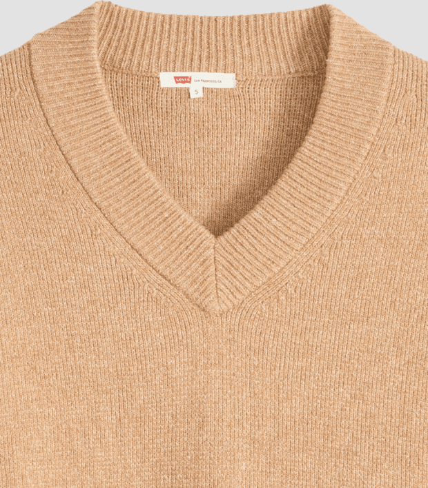 LEVI'S maglia con scollo a v donna cammello - 4