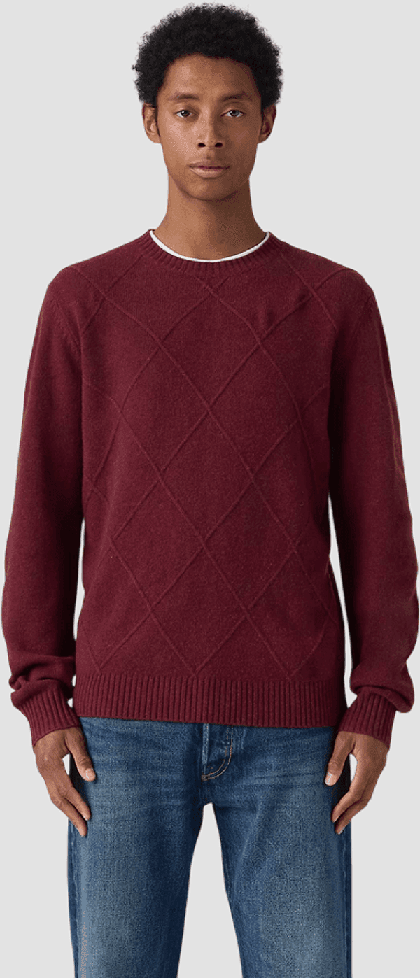 LEVI'S maglia girocollo a rombi uomo rosso - 2