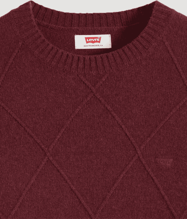 LEVI'S maglia girocollo a rombi uomo rosso - 4