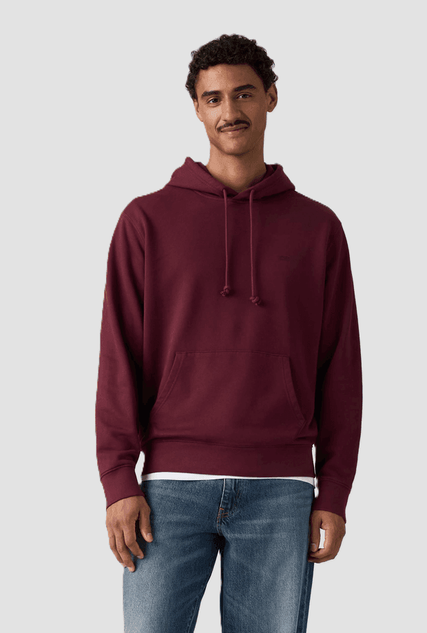 LEVI'S felpa con cappuccio uomo bordeaux - 2