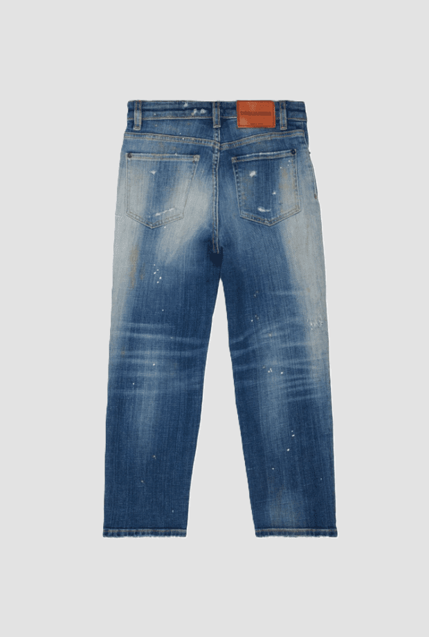 Dsquared jeans con patch da bambino blu - 2