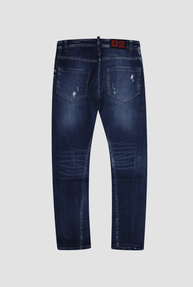 Dsquared jeans effetto vissuto per bambino blu scuro - 2