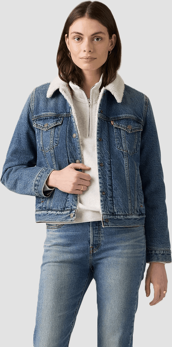 LEVI'S giubbino sherpa trucker donna blu medio - 2