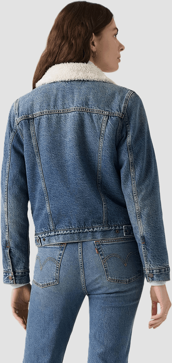 LEVI'S giubbino sherpa trucker donna blu medio - 3