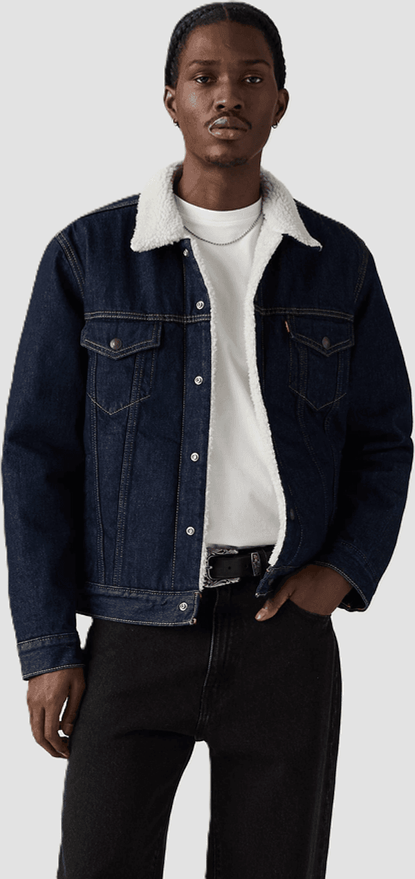 LEVI'S giubbotto sherpa trucker type iii uomo blu scuro - 2