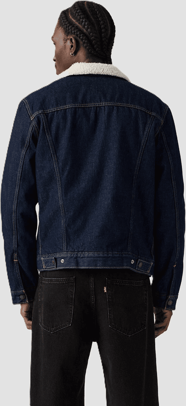 LEVI'S giubbotto sherpa trucker type iii uomo blu scuro - 3