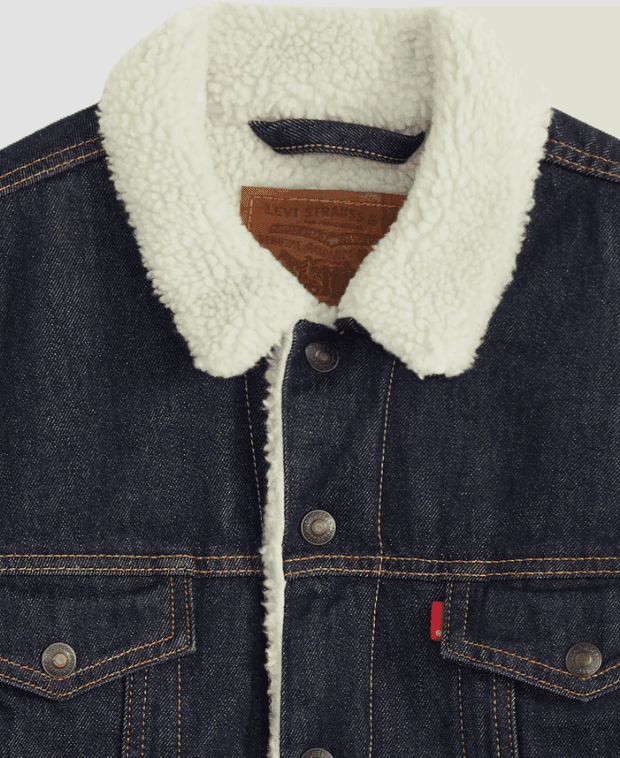 LEVI'S giubbotto sherpa trucker type iii uomo blu scuro - 4