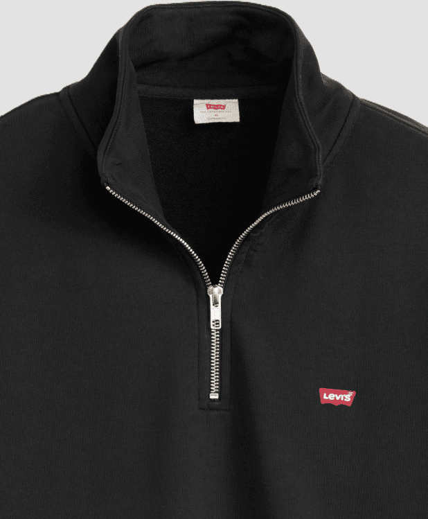 LEVI'S pullover mezza zip uomo nero - 4
