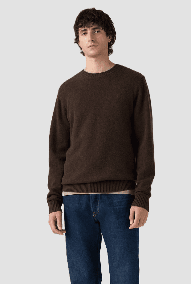 LEVI'S maglia girocollo in lana merino uomo marrone - 2