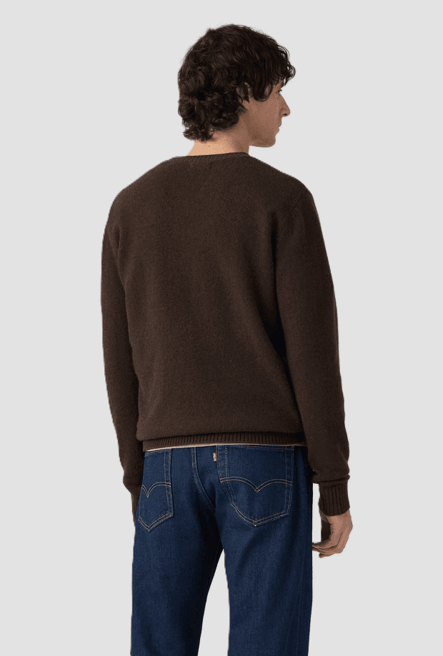 LEVI'S maglia girocollo in lana merino uomo marrone - 3