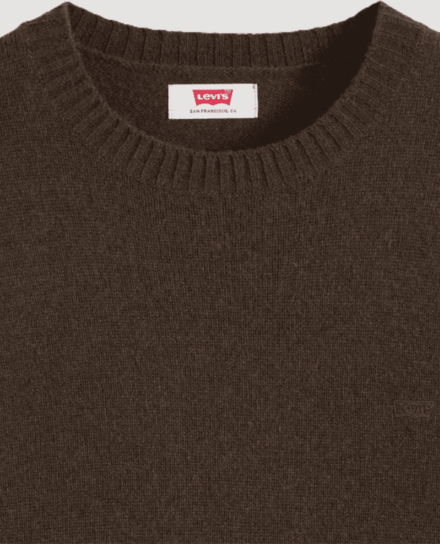 LEVI'S maglia girocollo in lana merino uomo marrone - 4