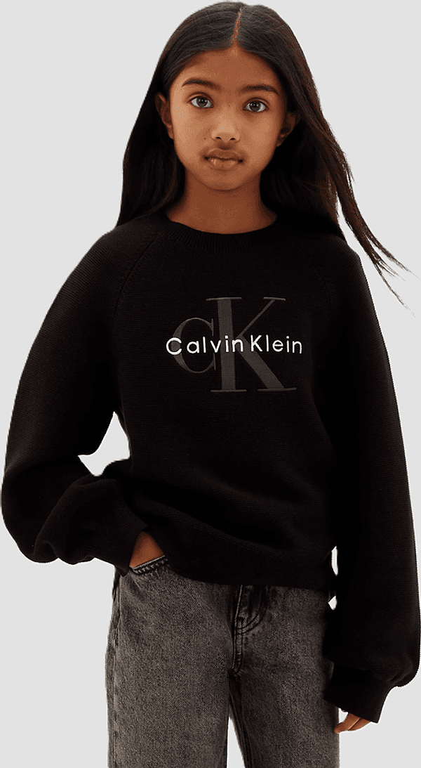 CALVIN KLEIN KIDS maglione con logo bambina nero - 2