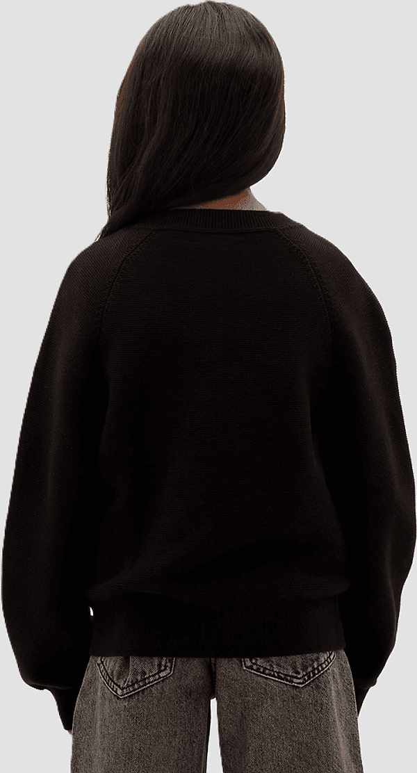 CALVIN KLEIN KIDS maglione con logo bambina nero - 3