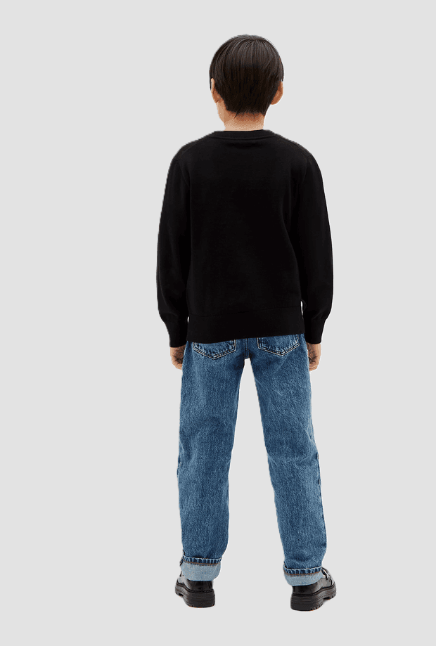 CALVIN KLEIN KIDS maglione con logo da bambino nero - 3
