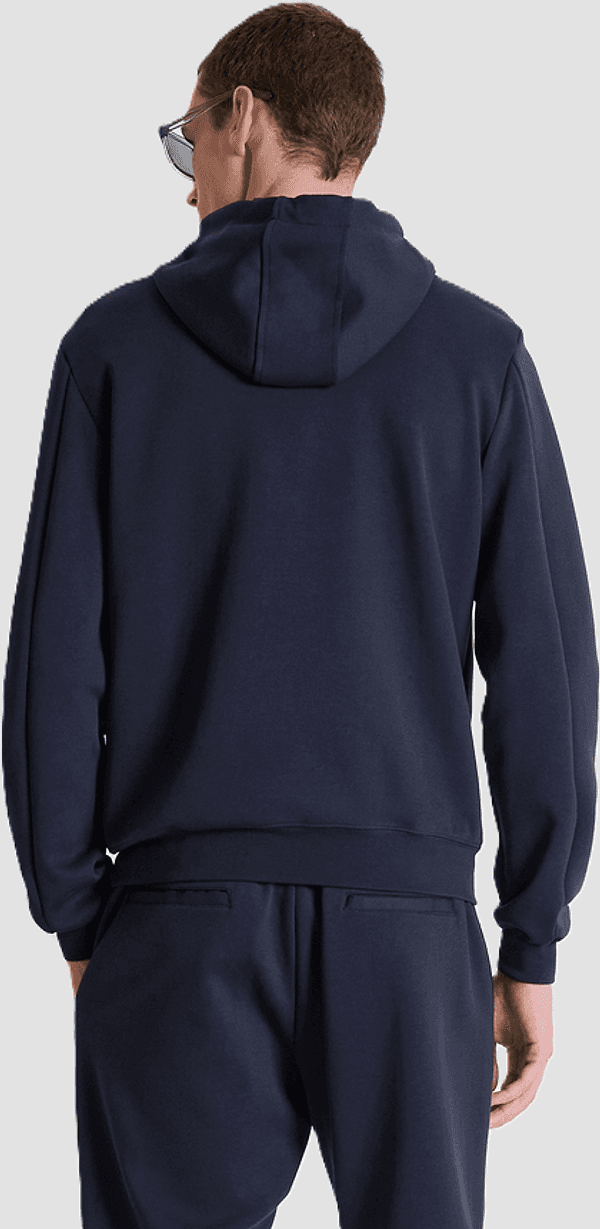Antony Morato felpa full-zip con cappuccio da uomo blue marine - 3