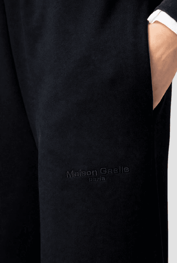 GAELLE pantalone straight in felpa con ricamo logo - 3